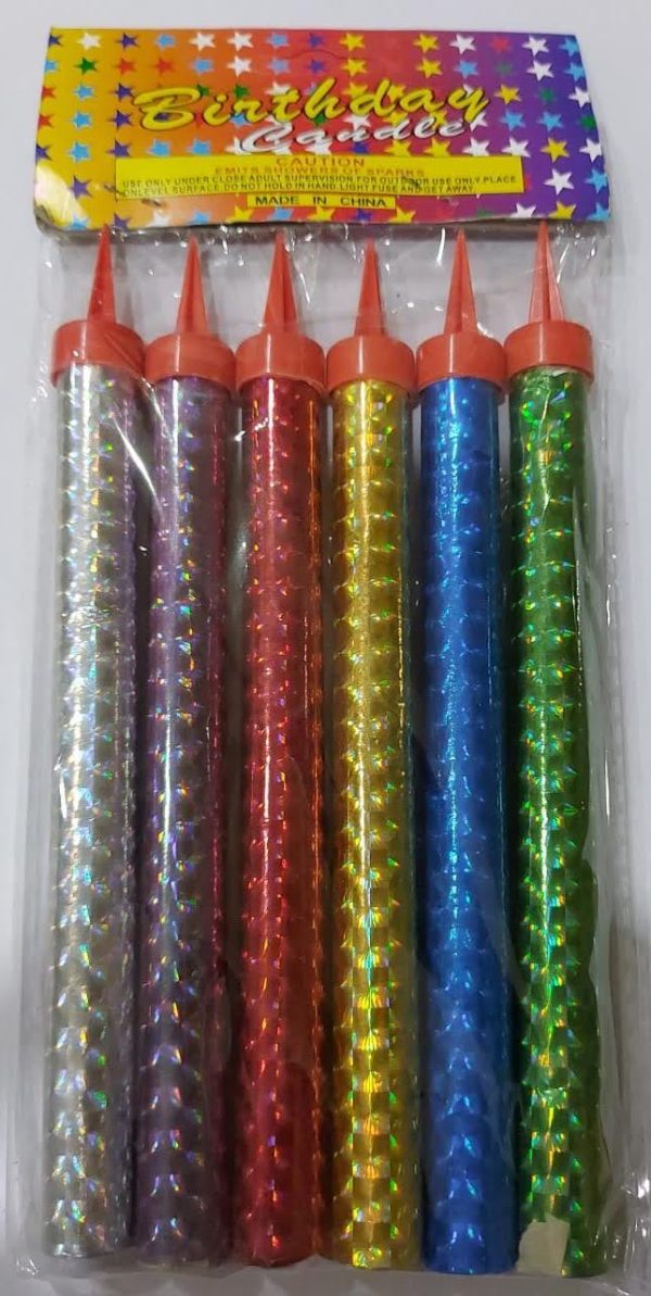 6 Pcs Sparkle Candle 15 cm. (Per 3 Set)