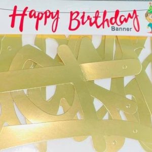 Happy Birthday Banner Golden (Per Piece)