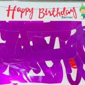 Happy Birthday Banner Magenta (Per Piece)
