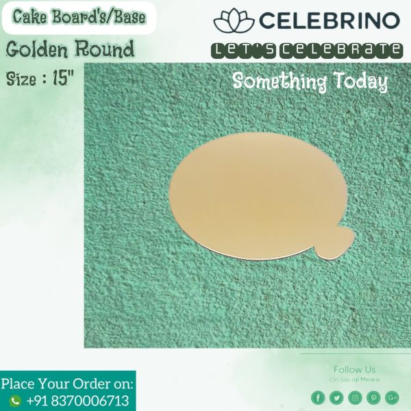 15" Golden Round Cake Board/Base (price per  Base)