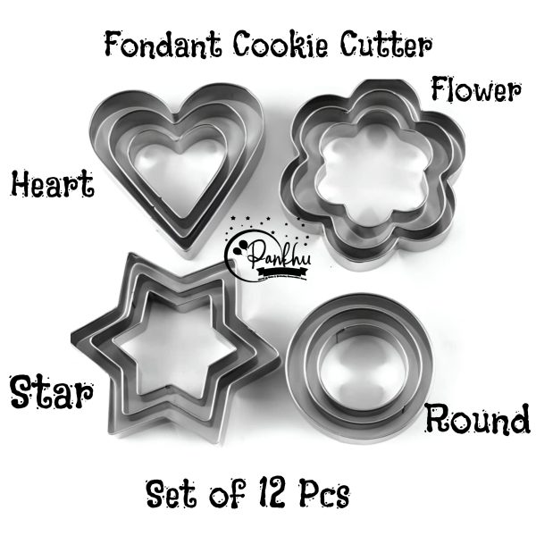 Fondant Cookie Cutter 12 Pcs Set Price Per Set