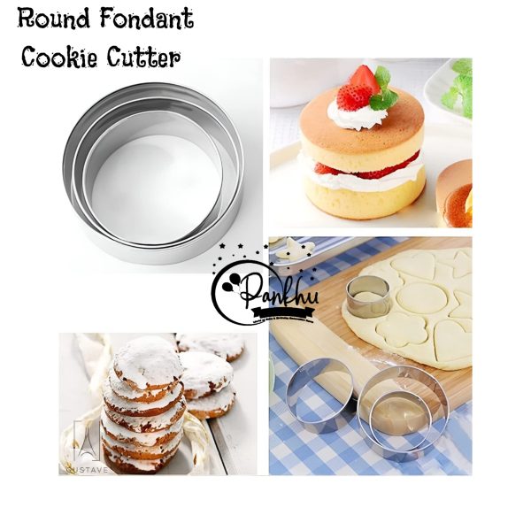 Round Fondant Cookie Cutter 3 Pcs Set (Price Per Set)