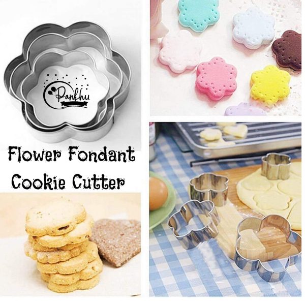 Flower Fondant Cookie Cutter 3 Pcs Set (Price Per Set)