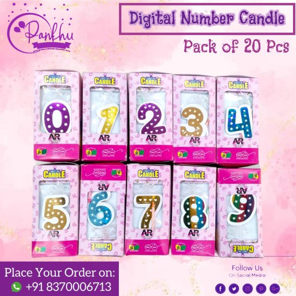 Digital Number Candle (Pack of 20 Pcs)