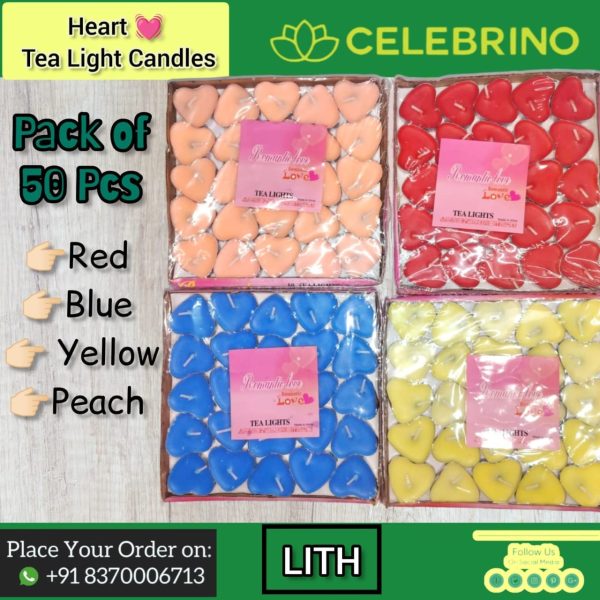 Heart Tea Light Candle (LITH)- *Price Per Pack of 50 Pieces*
